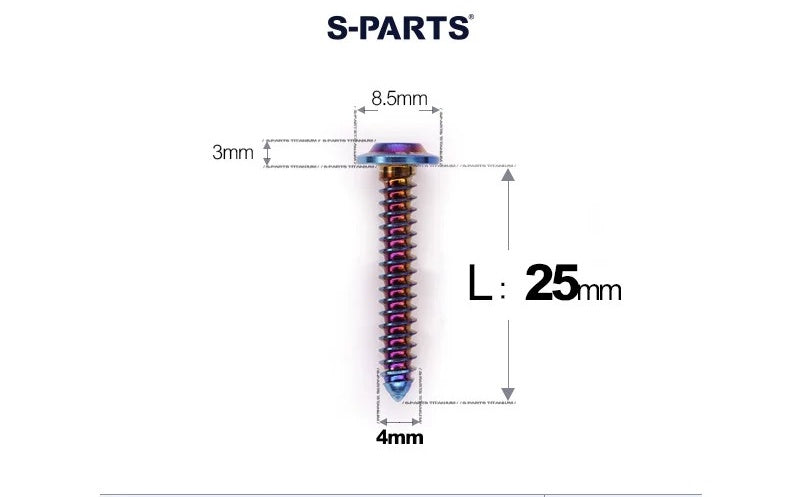 SPARTS M4 D8.5 Titanium Truss Head Self-Tapping Screws for Motorcycles