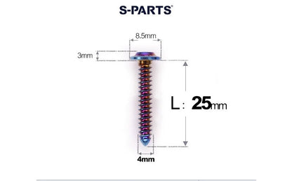 SPARTS M4 D8.5 Titanium Truss Head Self-Tapping Screws for Motorcycles