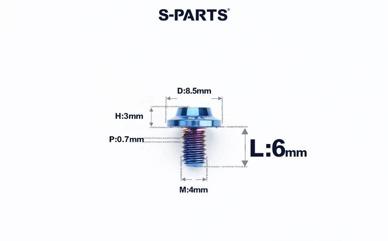 SPARTS M4✖️6–30mm D8.5 Titanium Torx Flanged Button Head Bolts