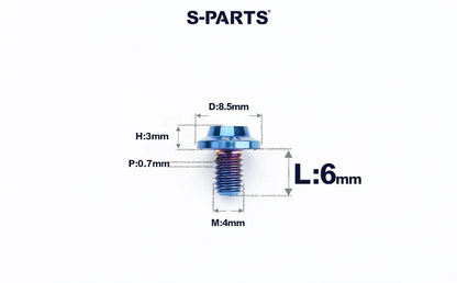 SPARTS M4✖️6–30mm D8.5 Titanium Torx Flanged Button Head Bolts