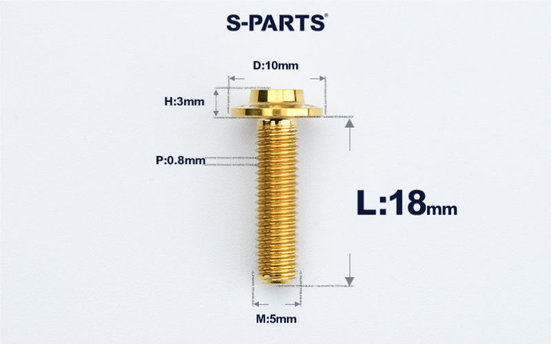 SPARTS A3 M5×L6-50 D10 Titanium Button Head Bolt for Motorcycle & Bicycle Lightweight Custom Fasteners