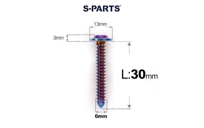SPARTS M6 Titanium Flanged Button Head Self-Tapping Bolt D13