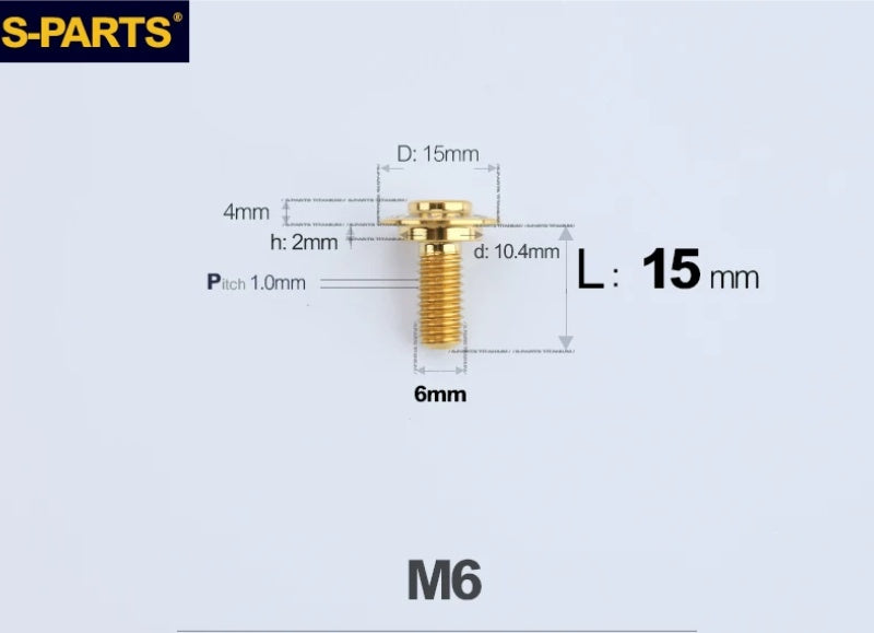 SPARTS M6 Titanium Shoulder Bolts for Motorcycle Brake Discs