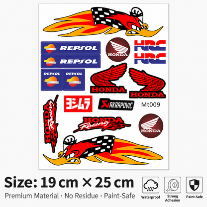 Honda HRC CBR SHOWA Motorcycle Decals Waterproof Body & Helmet Stickers