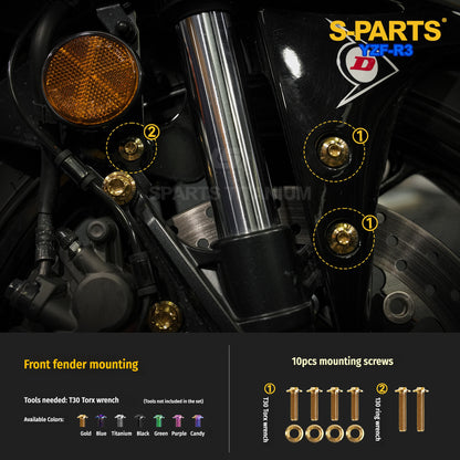 SPARTS Titanium Front End and Brake Fastener Kit for Yamaha YZF-R3