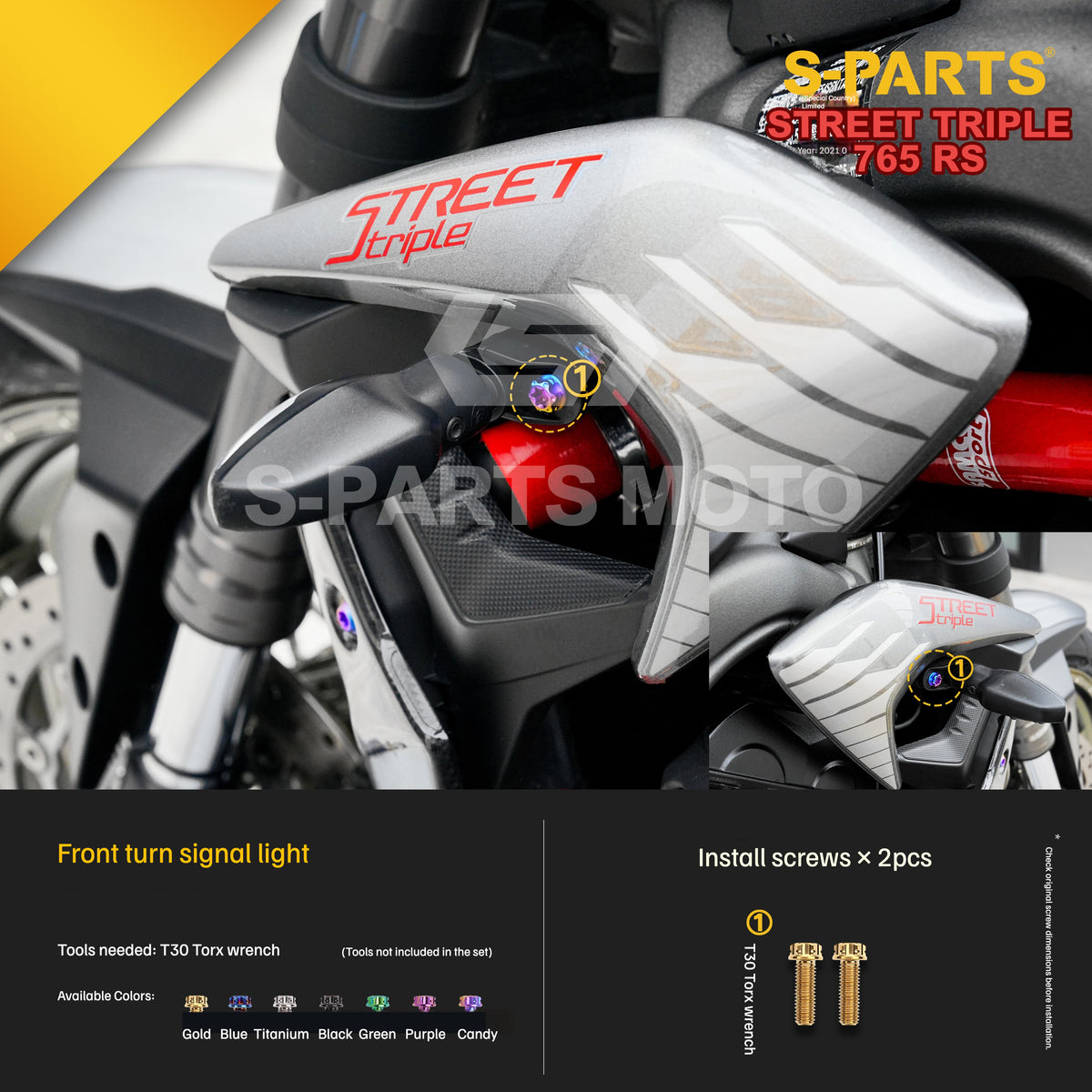 SPARTS Titanium Bolts for Triumph Street Triple 765 RS – Body & Controls Upgrade Fasteners