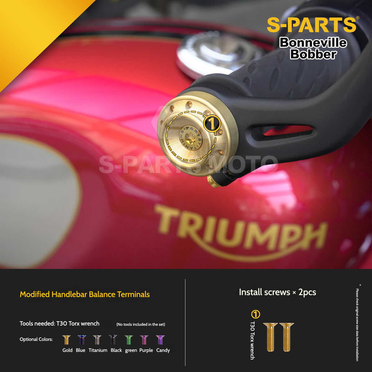SPARTS Titanium Set Screws for Triumph Bonneville Bobber Motorcycle