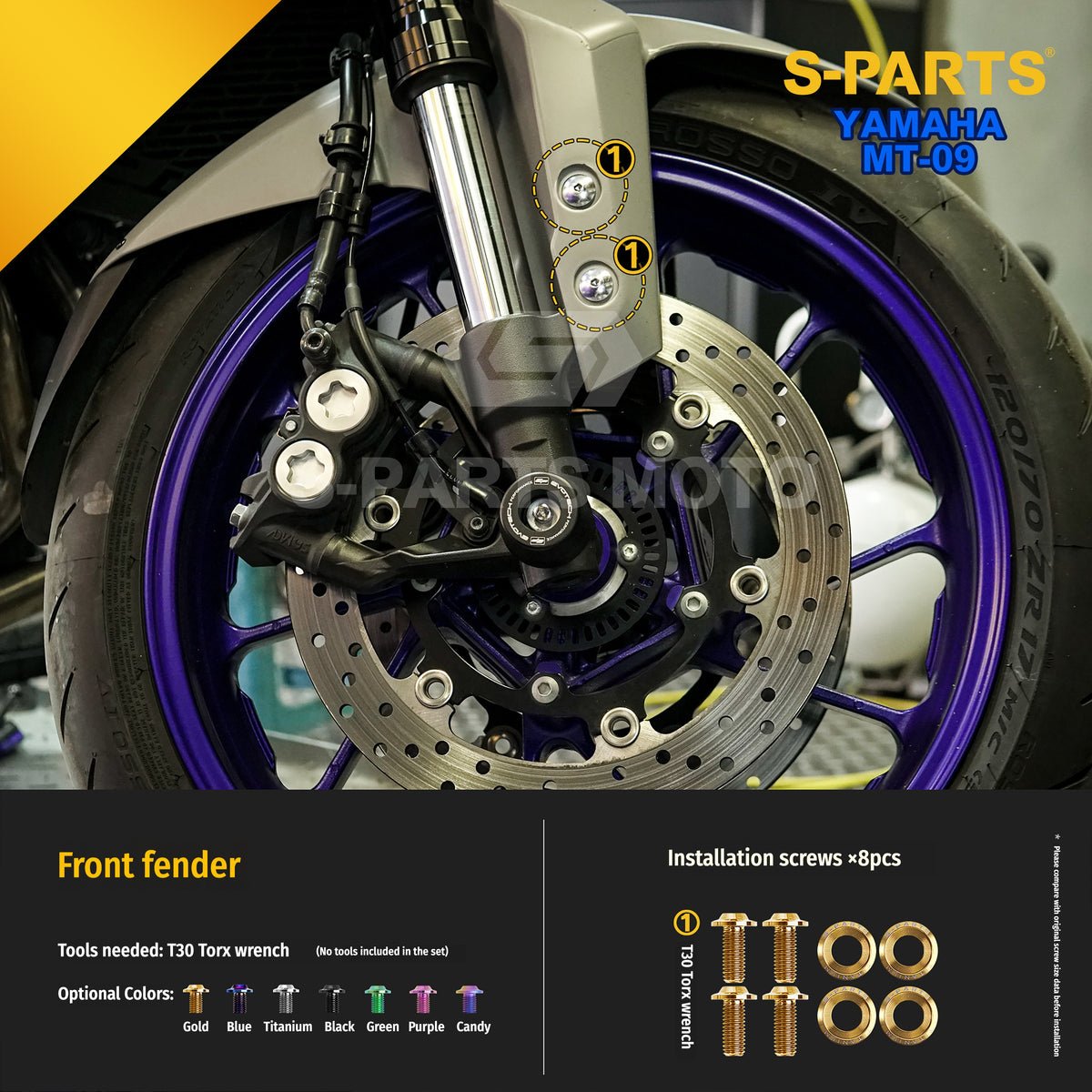 SPARTS Titanium Bolt Kit | TC4 Grade for  Yamaha MT-09 Motorcycle Fasteners