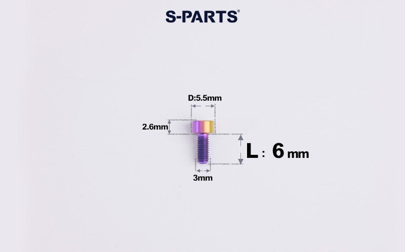 SPARTS M3 L6-20 Classic Button Head Candy Color Titanium Bolt