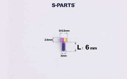 SPARTS M3 L6-20 Classic Button Head Candy Color Titanium Bolt