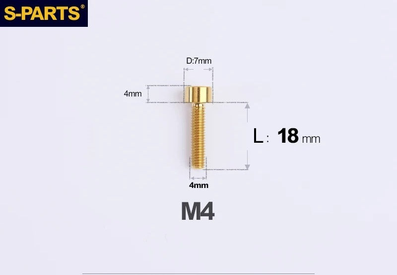 SPARTS Titanium Socket Head Bolts M4x6–25mm for Motorcycles