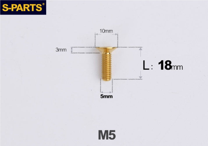 SPARTS M5×8-50mm Countersunk Titanium Alloy Bolt