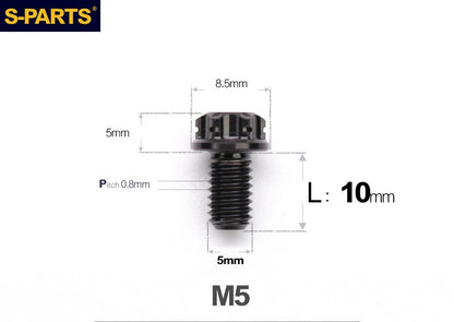 SPARTS M5×6-95mm Standard Head Screw Titanium Bolt for Motorcycle Modification