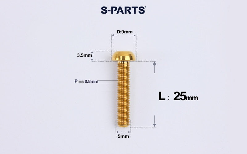 SPARTS A2 M5 Titanium Button Head Bolts for Bicycle Brake Caliper Upgrades Ultra-Light Fasteners