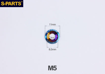 S-PARTS M3 / M4 / M5 / M6 / M8 / M10 / M12 TC4 Titanium Flat Washers forMotorcycles & Bicycles