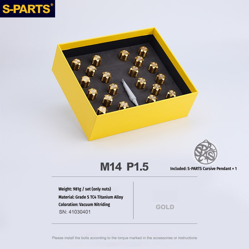 S-PARTS Titanium M14 Car Wheel Lug Nut Set