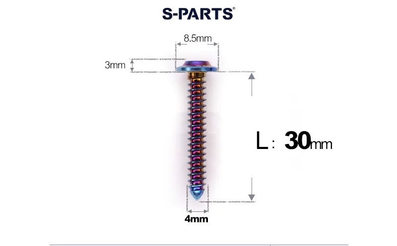SPARTS M4 D8.5 Titanium Truss Head Self-Tapping Screws for Motorcycles