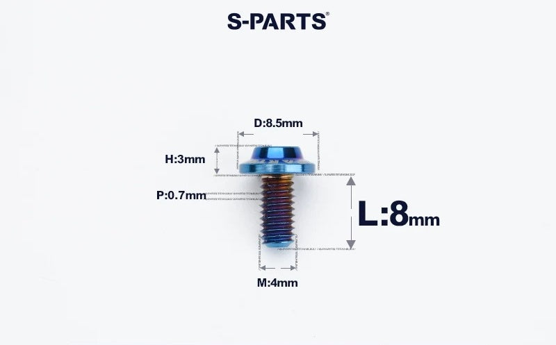 SPARTS M4✖️6–30mm D8.5 Titanium Torx Flanged Button Head Bolts