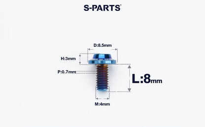 SPARTS M4✖️6–30mm D8.5 Titanium Torx Flanged Button Head Bolts