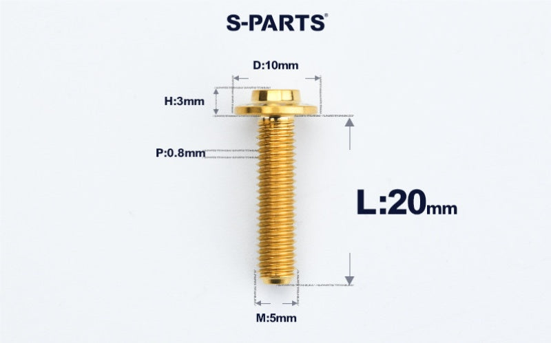 SPARTS A3 M5×L6-50 D10 Titanium Button Head Bolt for Motorcycle & Bicycle Lightweight Custom Fasteners
