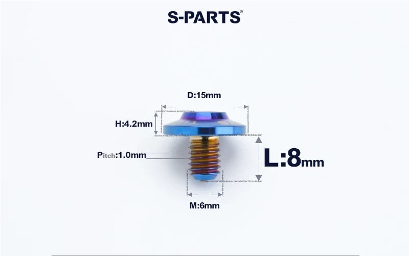 SPARTS M6×8–45mm D15 Titanium Button Head Bolts for Motorcycles