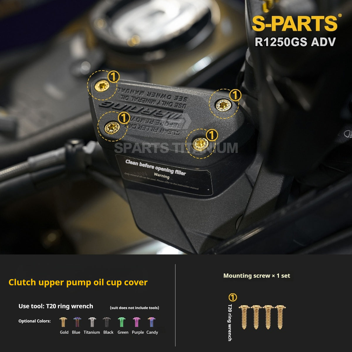 SPARTS Titanium Bolt Kit for BMW R 1250GS ADV – CNC Titanium Upgrade Kit