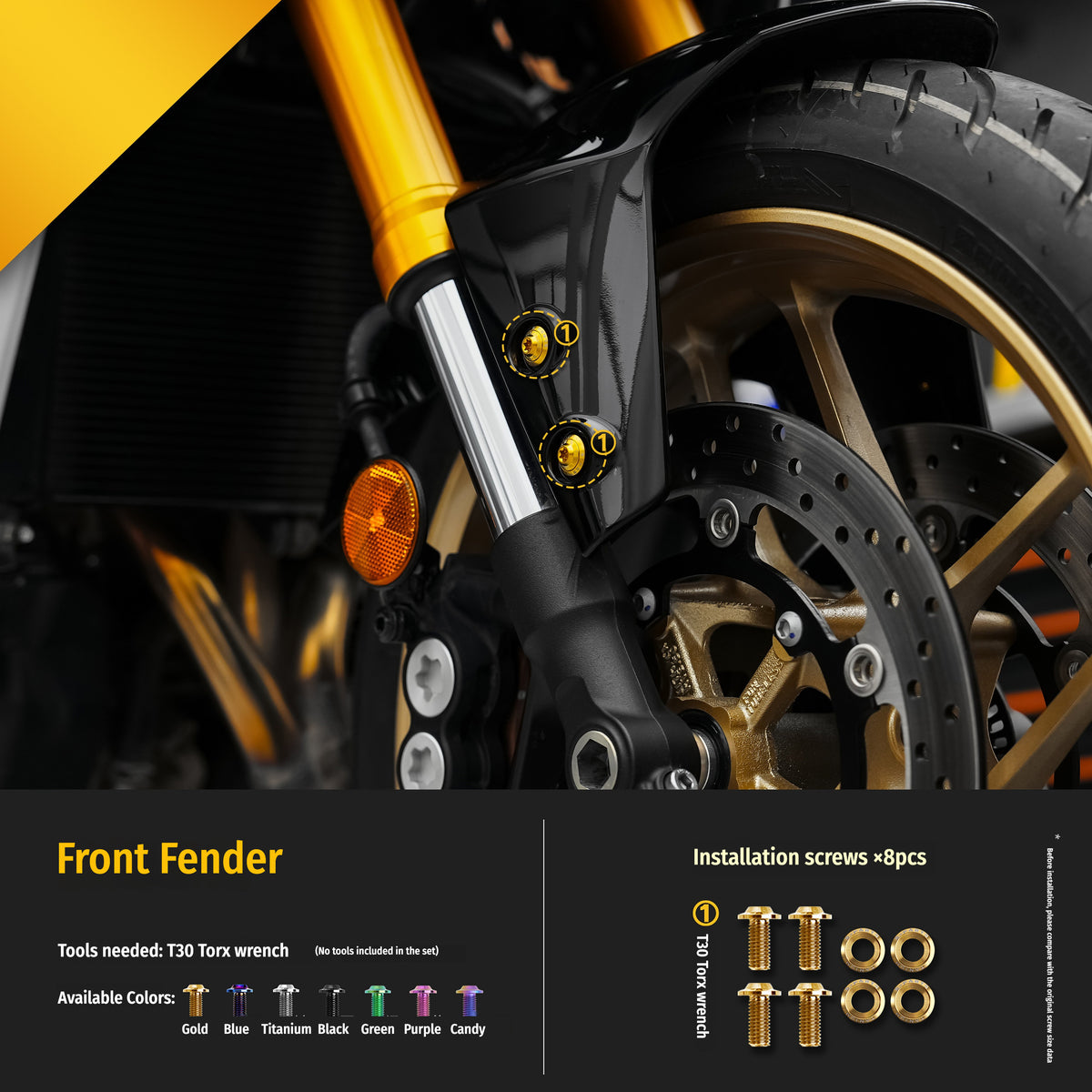 SPARTS Titanium Bolt Kit for Yamaha Tracer 9GT 2023-Front / Cockpit System