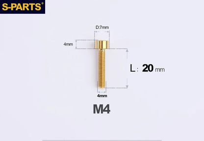 SPARTS Titanium Socket Head Bolts M4x6–25mm for Motorcycles