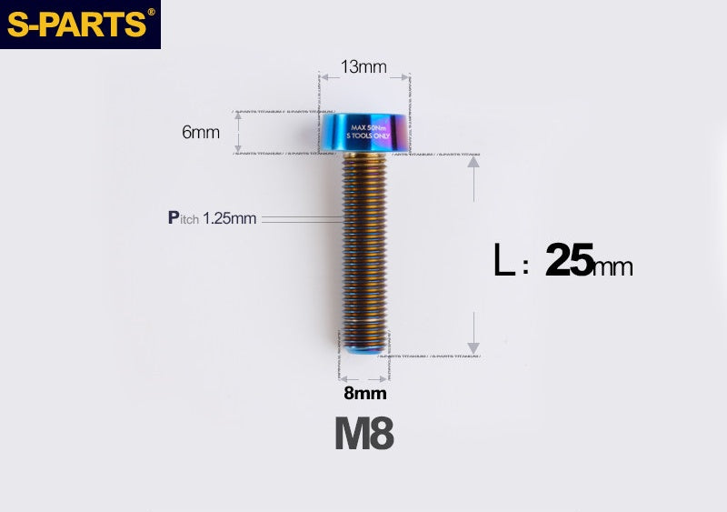 SPARTS M8×L20-45 Titanium Anti-Theft Caliper Set Screws