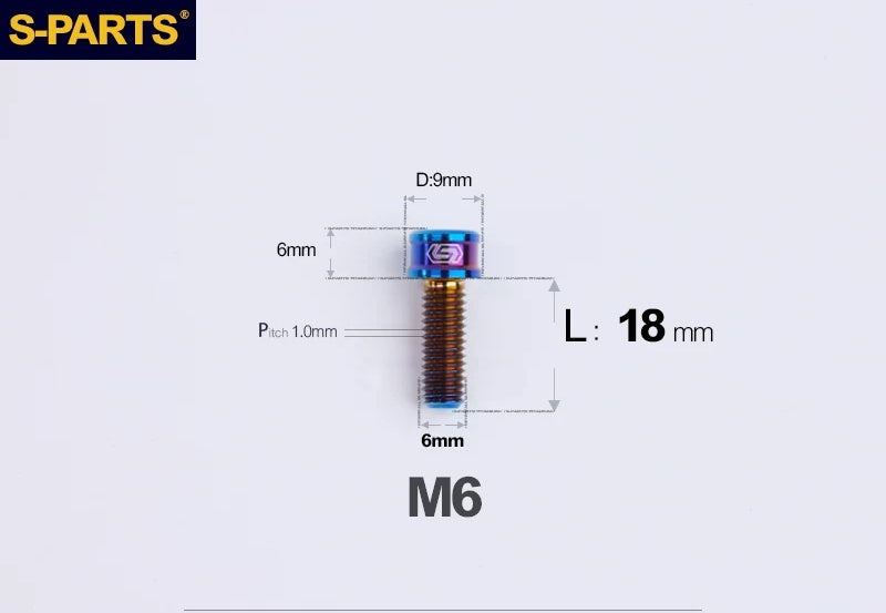 SPARTS M6×10–40mm SL Super Lightweight Titanium Socket Cap Bolts for Bicycles
