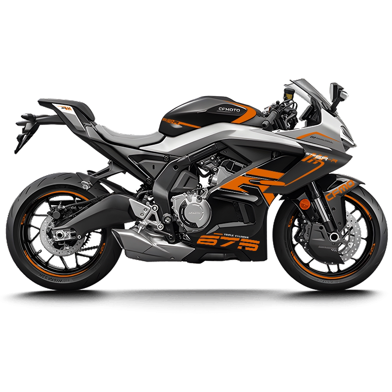 CFMOTO 675SR Violet Graphic Decal Kit Motorcycle Body & Rim Stickers — Black Motorcycle