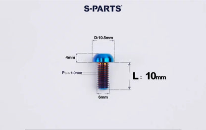 SPARTS M6×8–35mm Titanium Button Head Bolts for Bicycle Brake Calipers