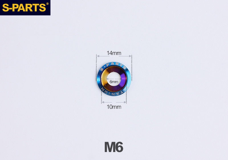 S-PARTS M3 / M4 / M5 / M6 / M8 / M10 / M12 TC4 Titanium Flat Washers forMotorcycles & Bicycles