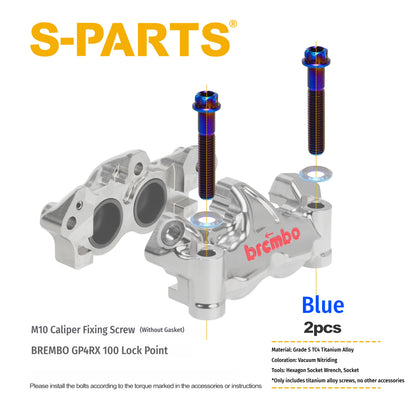 SPARTS Titanium Caliper Bolt Kit for BREMBO GP4 RX 100 | TC4 Titanium Brake Caliper Screws