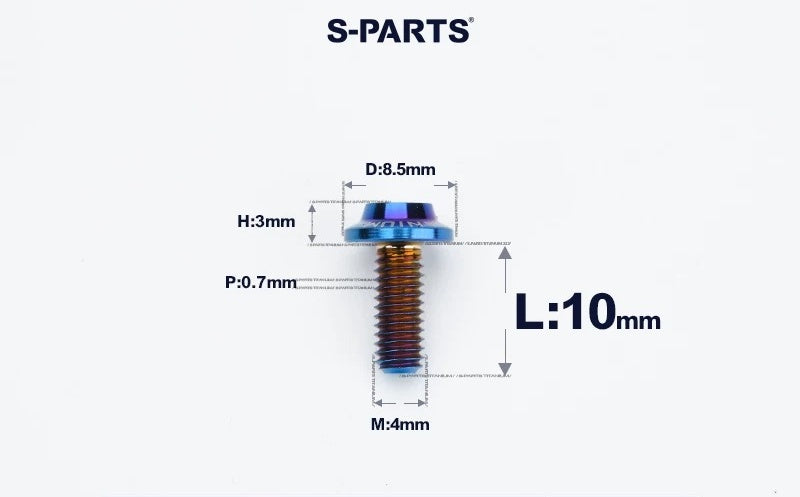SPARTS M4✖️6–30mm D8.5 Titanium Torx Flanged Button Head Bolts