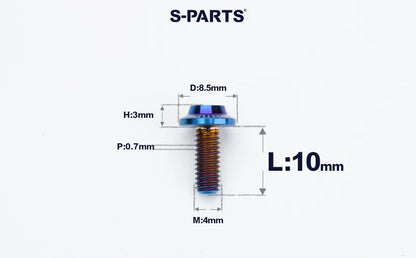 SPARTS M4✖️6–30mm D8.5 Titanium Torx Flanged Button Head Bolts