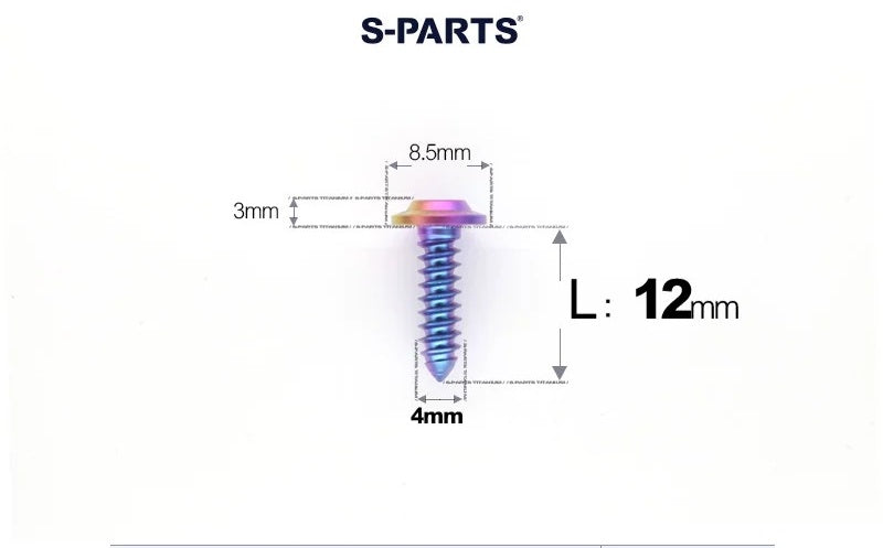 SPARTS M4 D8.5 Titanium Truss Head Self-Tapping Screws for Motorcycles