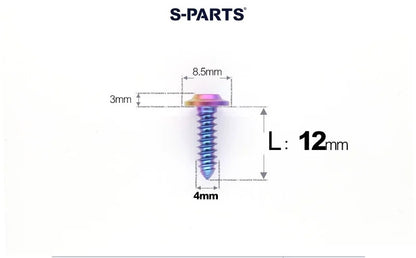 SPARTS M4 D8.5 Titanium Truss Head Self-Tapping Screws for Motorcycles