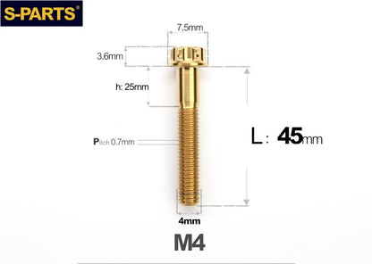 SPARTS M4 ×6 –50mm Titanium Torx Flange Head Bolts