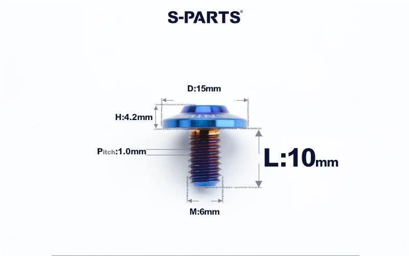 SPARTS M6×8–45mm D15 Titanium Button Head Bolts for Motorcycles