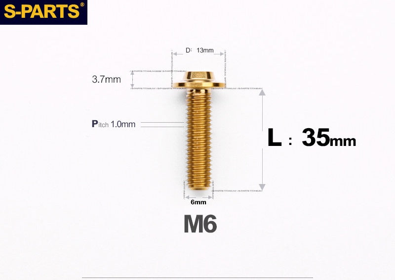 SPARTS A3 M6 D13 Titanium Button Head Bolts for Motorcycle Upgrades
