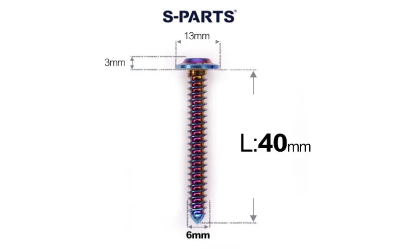 SPARTS M6 Titanium Flanged Button Head Self-Tapping Bolt D13