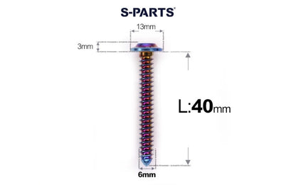 SPARTS M6 Titanium Flanged Button Head Self-Tapping Bolt D13
