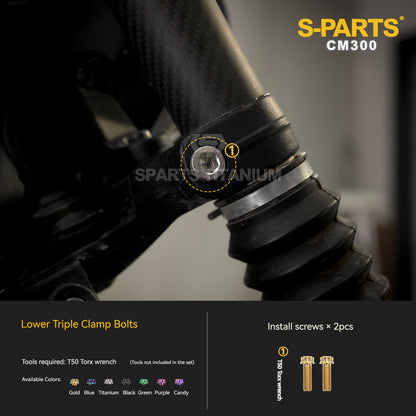 SPARTS Titanium Handlebar, Triple Tree & Suspension Bolt Kit for Honda CM300 / Rebel 300