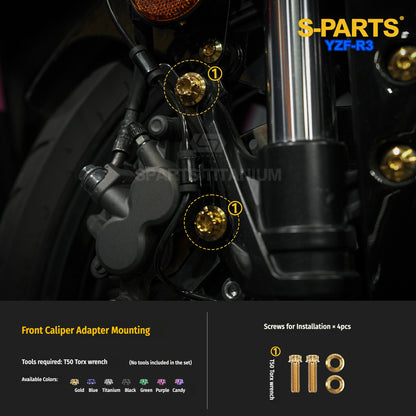 Yamaha YZF-R3 Titanium Front Brake & Fender Bolts | SPARTS