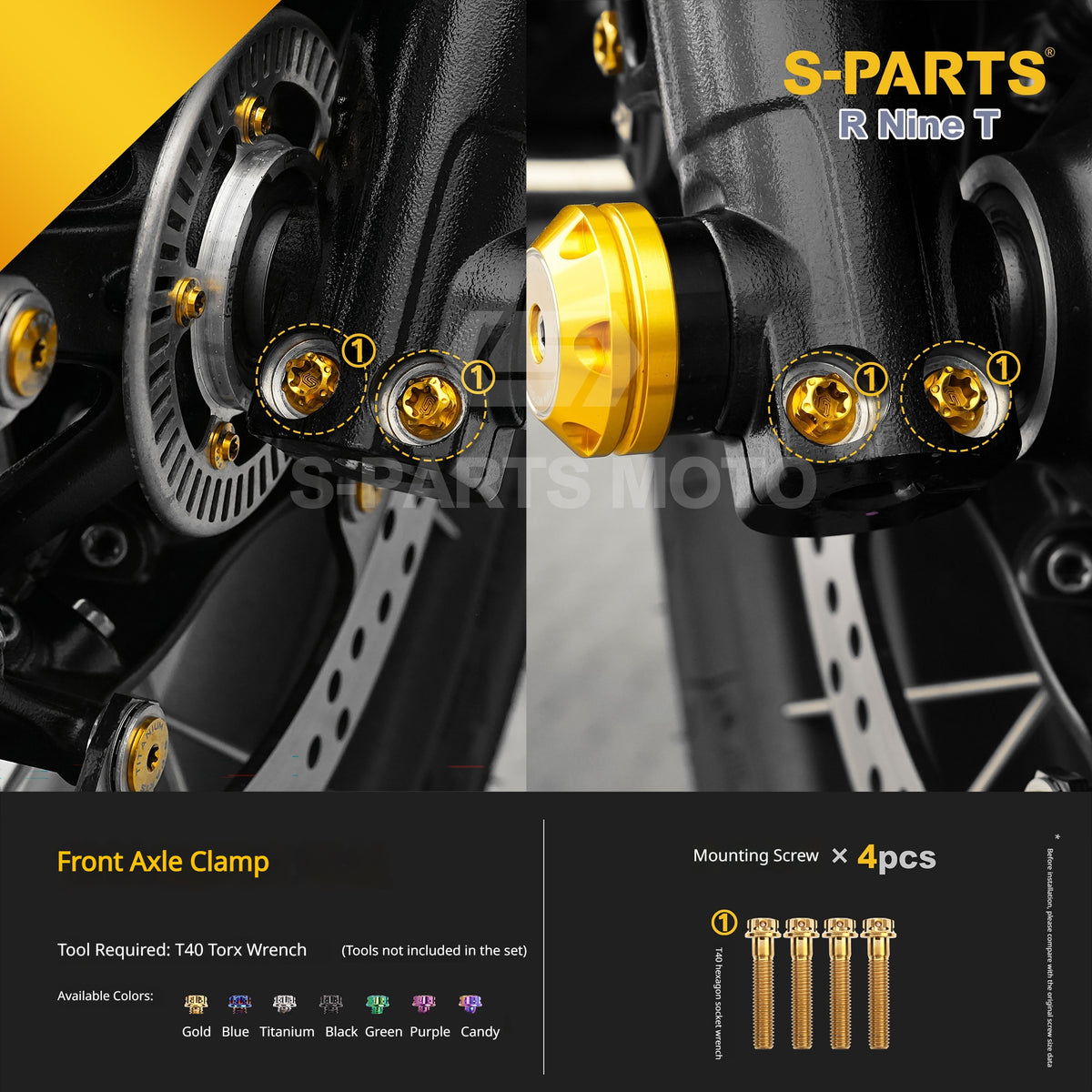 S-PARTS Premium Titanium Braking & Handling Upgrade Kit for BMW R nineT