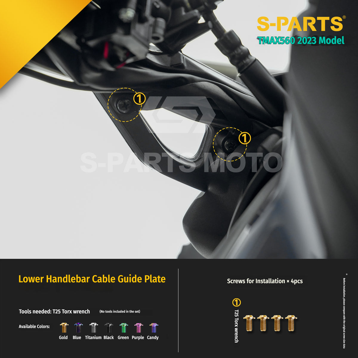 SPARTS Titanium Bolt Kit for Yamaha TMAX560 2023-Front & Cockpit System