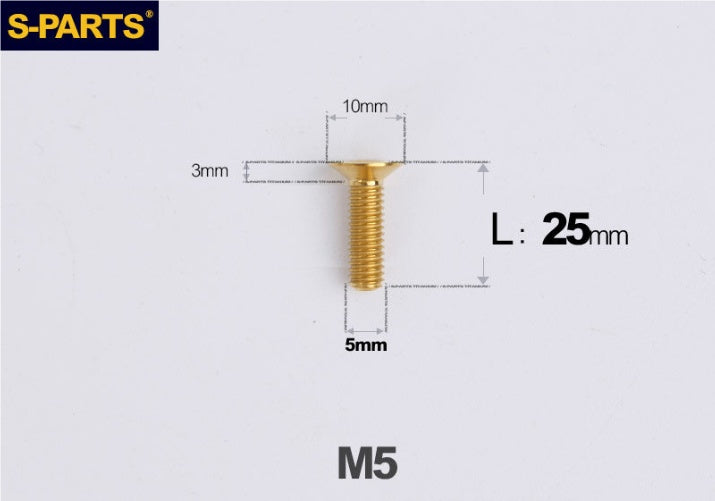 SPARTS M5×8-50mm Countersunk Titanium Alloy Bolt