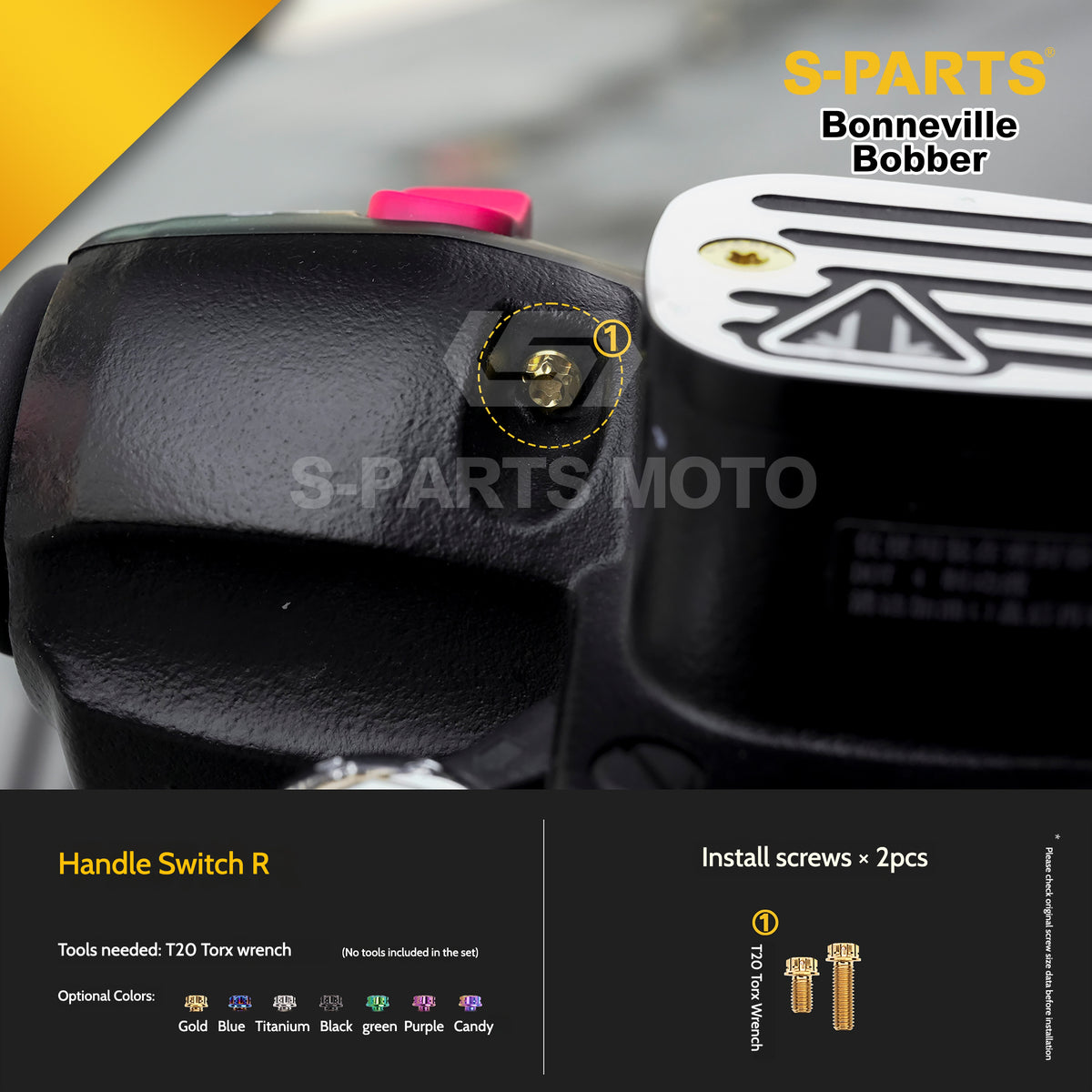 SPARTS Titanium Set Screws for Triumph Bonneville Bobber Motorcycle