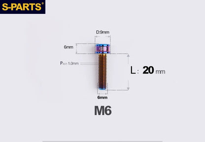 SPARTS M6×10–40mm SL Super Lightweight Titanium Socket Cap Bolts for Bicycles